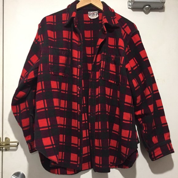 VINTAGE CHAMPION FLANNEL PLAID SHIRTS SIZE 15 - Picture 4 of 7